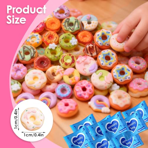 Mini Glow In The Dark Animal Resin Models, Resin Animals Mystery Bags, Individually Wrapped Blind Bags Tiny Animal Figurines, Collectible Mini Animals For Fairy Garden, DIY Crafts (50, Doughnut) - color: Doughnut