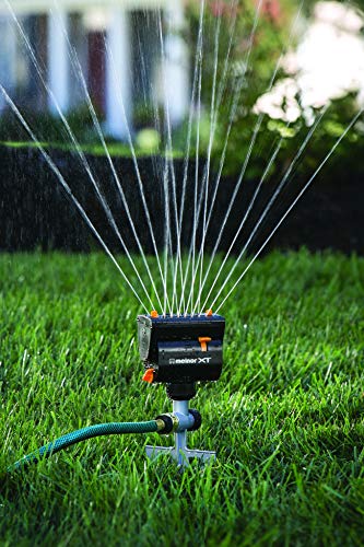Melnor MiniMax Spike Sprinkler, 4000 Sq Ft: 360°, Flow, Width, Range Adjust - style: QuickConnect Set