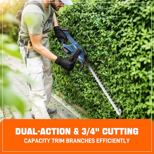 SENIX HTX2-M-0 X2 20 Volt Max* 18-Inch Battery Powered Cordless Hedge Trimmer with Brushless Motor, Double-Sided Dual Action Blades, 3/4" Cutting Capacity, Tool Only, Battery Not Included - size: 18 Inch, style: 20 Volt-Tool Only
