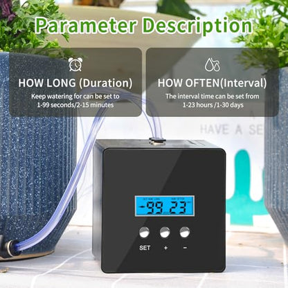 Automatic Watering System for Potted Plants - 10-Pot Indoor Plant Waterer with Timer, Leak-Proof Design & USB-C/Battery Power