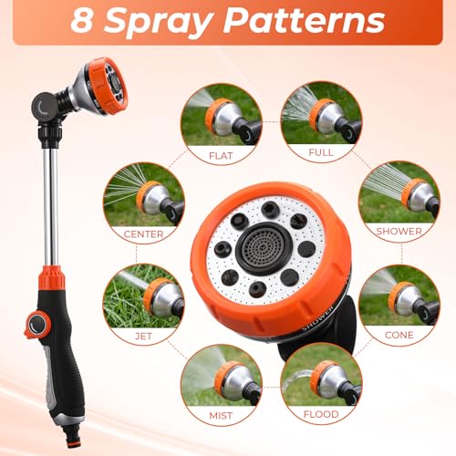 Chumia 2 Pack 18" Watering Wand for Garden Hose, 8 Spray Patterns