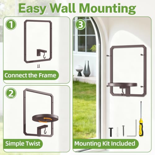 iDavosic.ly Wall Plant Picture Frame Holder Set of 2 & 2 Grow Light, Bronze - color: Bronze with 2 Lights, size: Rectangular