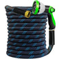 Junredy 75 FT Garden Hose, Flexible Water Hose with 10-Function Sprayer - color: Black Blue, size: 75