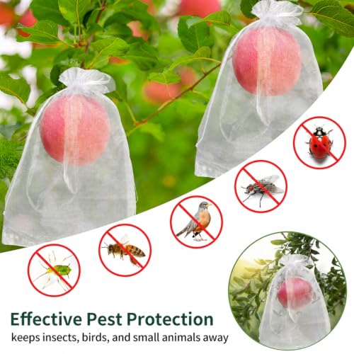 50 Pcs Fruit Protection Bags, 12×16 in Mesh Cover Nets for Tree, White - color: White, size: 12×16 in