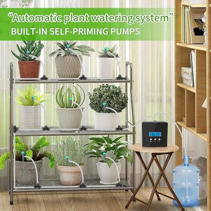 Automatic drip Irrigation System，DIY Indoor Plant Watering System,Self-Priming Pump, programmable Timer, Indoor Pot Plant Watering Device