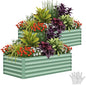 Garvee 2PCS 6x3x2ft Galvanized Raised Garden Bed, Outdoor Planter Box - color: Green-rect., size: 6x3x2ft 2pcs