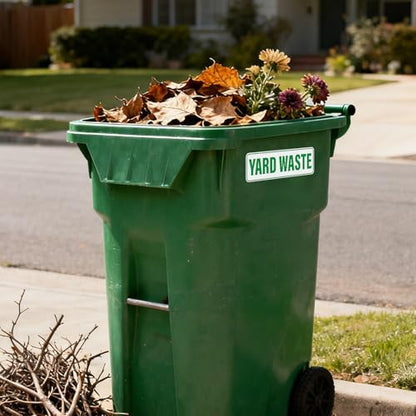 10 Pack Yard Waste Stickers 10" × 3" Self-Adhesive Waterproof Vinyl