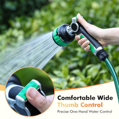 RESTMO Water Hose Nozzle Heavy Duty, Adjustable Garden Sprayer for Outdoor - color: Green