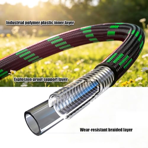 Garden Hose 25FT, Ultra Lightweight with 10-Function Nozzle - color: Green