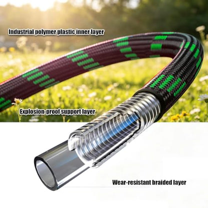 Garden Hose 25FT, Ultra Lightweight with 10-Function Nozzle - color: Green