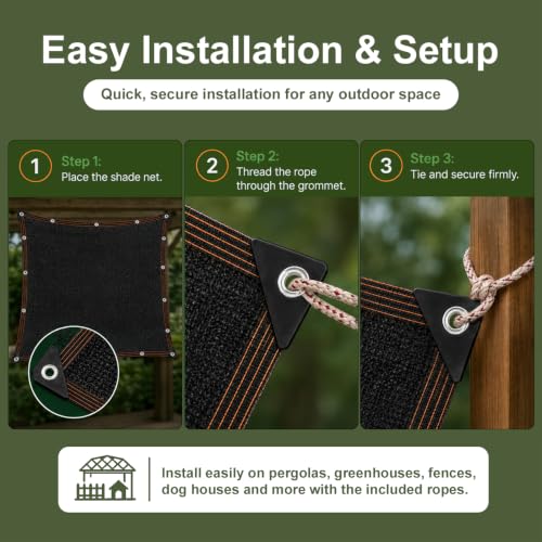 Shade Cloth for Garden, 90% Shade Tarp with Grommets, 10x20FT - size: 10*20