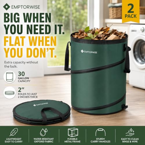 2-Pack 30-Gallon Collapsible Trash Cans, Pop-Up, RV & Camping