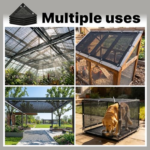 ShadeMart 50% Black Sun Shade Cloth 12' x 24' UV Block for Garden Plants - color: Black, size: 1 2' X 2 4'