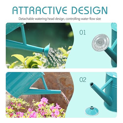 Metal Watering Can for Outdoor Plants, Watering Can 1 Gallon (Leaf Green) - color: 006 Leaf Green