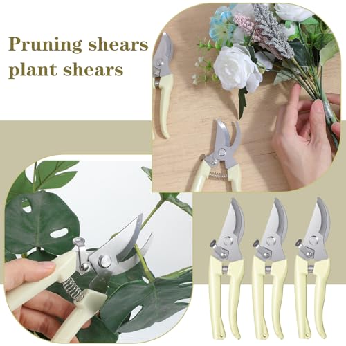 12 Pcs Floral Shears, Stainless Steel Pruning Shears Sharp Handheld Garden Shear Heavy Duty Plant Scissors for Trimming Plants, Cutting Flowers, Yard Gardening