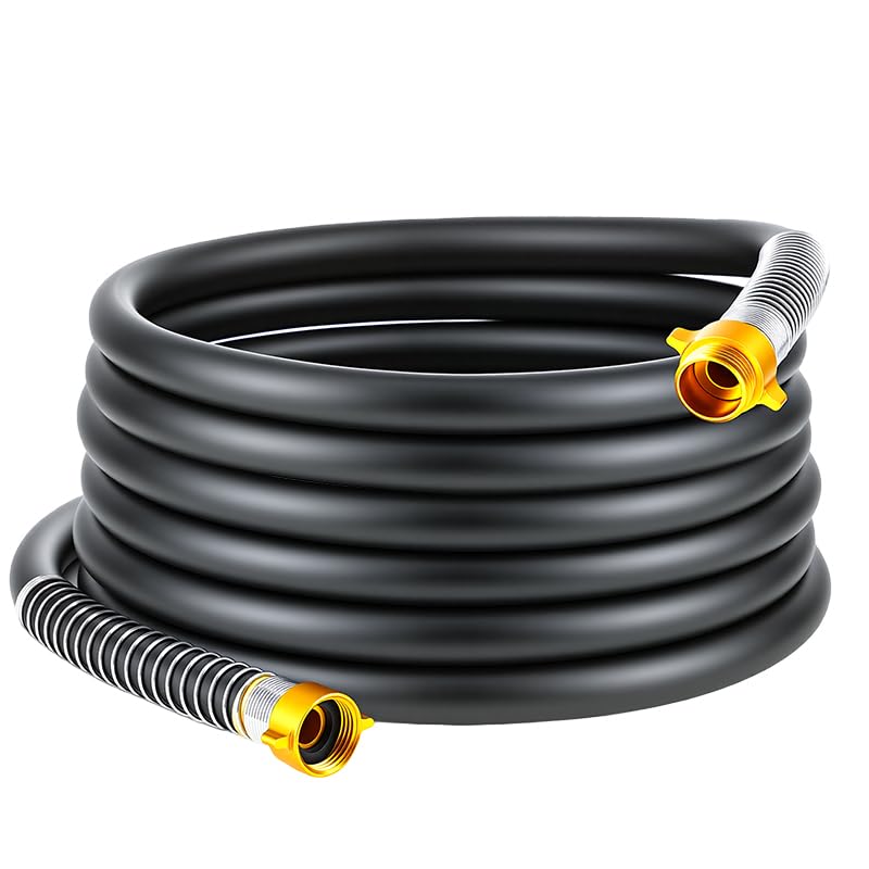 Garden Hose 5/8"x 25ft 4-Layer Heavy Duty Water Hose 800 Burst PSI Black - size: 25ft