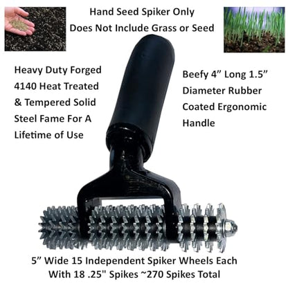 Keyfit Tools Hand Seeder Spiker Tool Grass Seed for Small Areas Dog Spots Brown Patch Dead Spots Tight Spaces & Small Garden Seeding