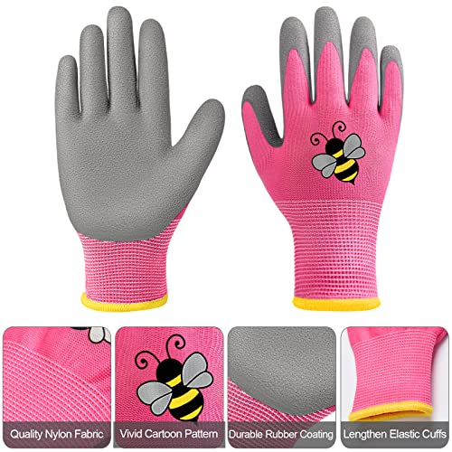 12 Pairs Kids Gardening Work Gloves (Large (Age 9-11)) - size: Large (Age 9-11)