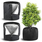 UNIFAMILY 2Pack Plant Pot Covers for Winter Freeze Protection with Drawstring and Zipper, 25.6x19.6IN Winter Plant Covers Freeze Protection Pot, Plants Frost Protect Bags for Keeping Warm((Black-L) - size: Black-L-25.6x19.6IN