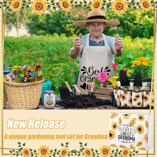 Lasnten 16 Pcs Christmas Garden Tools Set for Women Birthday Garden Gift - style: Grandma