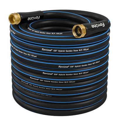 FEVONE Kink Free Garden Hose 75 ft, Heavy Duty Water Hose - size: 75FT