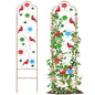 2 Pack Metal Garden Trellis Arched Fence Trellises for Climbing Plants Outdoor, Roses, Vines, Flowers, and Vegetables Support, 60'' H x 12'' W Redbird - color: Redbird