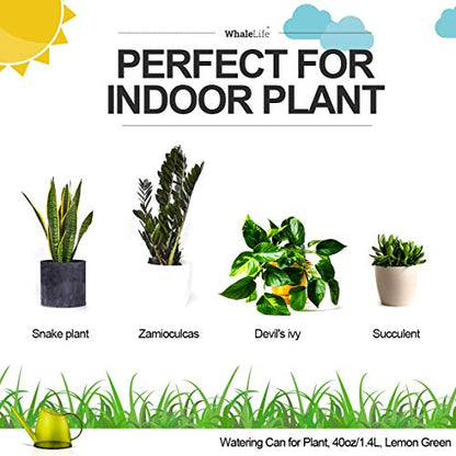 Small Indoor Plant Watering Can Long Spout 1.4L Green Lemon - color: Green Lemon