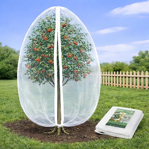 Jevrench 1-Pack 6.5 x 6.5 ft Garden Netting Bags with Zipper and Drawstring - size: 6.5 x 6.5ft – 1 Pack