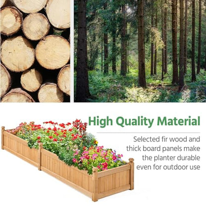 Yaheetech 90.5" Wooden Raised Garden Bed Rectangular Planter Box, 1Pcs - size: 90.5'' x 23'' x 16'' (LxWxH)