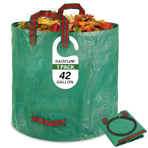 RAINFLOW 42 Gallon Reusable Yard Waste Bags for Lawn & Garden 1PC