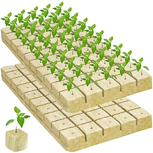 Legigo 1 Inch Rockwool Cubes Seed Starter Plugs for Hydroponics, 100 Plugs - color: 2 Sheet, size: 1" Plugs