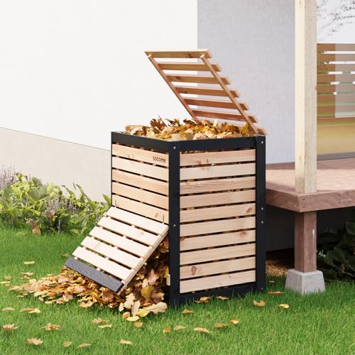 130 Gallon Canada Cedar Wood Compost Bin, Outdoor Composter, Natural - size: 31.5" L×27.5" W