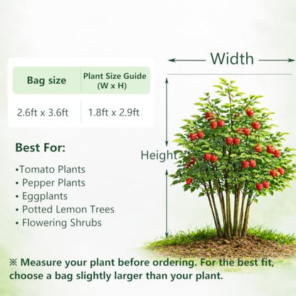 Jevrench 4-Pack 2.6 x 3.6 ft Garden Netting Bags with Zipper and Drawstring - size: 2.6 x 3.6ft – 4 Pack