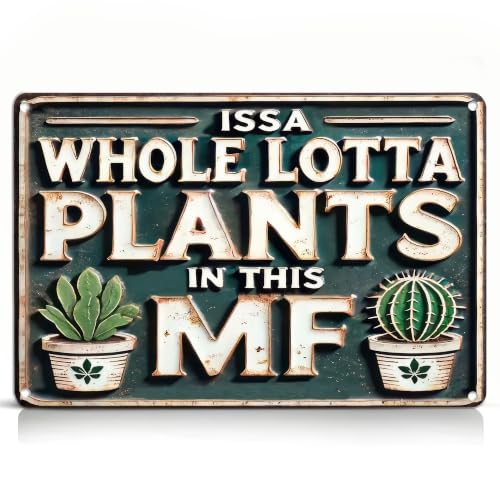 Funny Plant Metal Sign 8x12 Inch Cactus Wall Art Plant Lover Decor - color: cactus flower