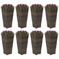 Sunnydaze 24" Square Tall Wicker Outdoor Planter, Brown, 8pk - color: Brown, size: 24 in