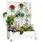 Trellis Raised Garden Bed, Self-Watering Planter Box, White - color: Medium Ashen, size: 61.2" H