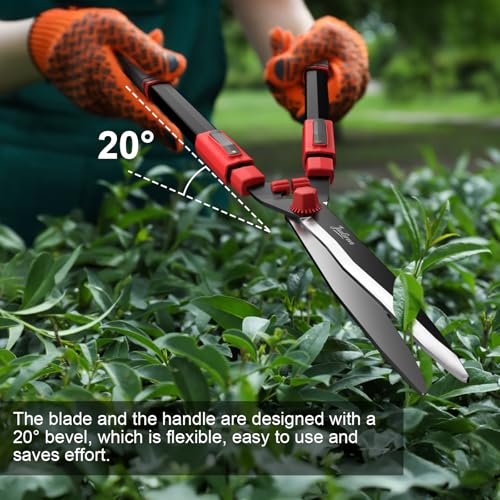 Telescopic Hedge Shears, SK5 Blades, Anti-Rust Coating