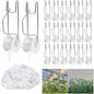 Tomato Support Hooks with String 20 Pcs,100 Pcs Plant Support Clips for Climbing Plants,Tomato Trellis Roller Hooks with 49.2FT String,Reusable Grape Vine Clips to Prevent Tomatoes - size: 20Pcs Tomato Rollerhook+100 Pcs Plastic Plant Clip
