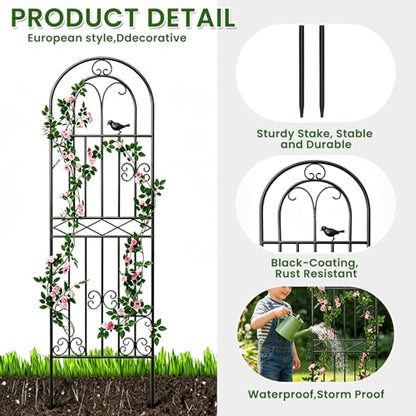 2 Pack 70.8"x19.7" Metal Gardon Trellis for Climbing Plants Outdoor, - size: 2P: 70.8" H x 19.7" W