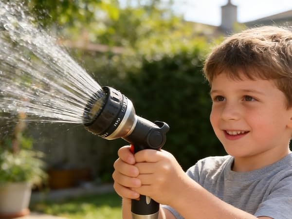 LAWN SOCIAL Metal Garden Hose Nozzle, High Pressure - color: Black