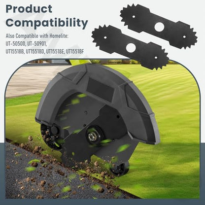 AMTHKNO 2-Pcs 9 inch Heavy-Duty Edger Blade for Ryobi Edger RY13050 RY13050A RY15518 RY40030 P2300, Replaces 638006008 638006007, 1" Center Hole - Quenched Steel