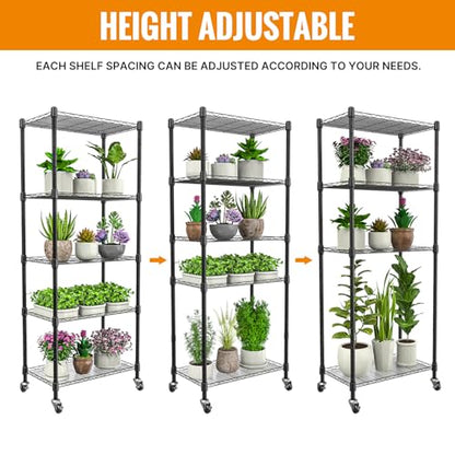 Mini 5-Tier Greenhouse for Indoor, 23.2" L×13.4" W×61.4" H