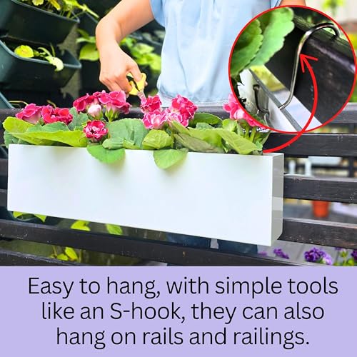 LaLaGreen Outdoor Wall Planters (30in, 2 Pack) Metal Hanging Flower Pots - size: 30" x 2 Pack