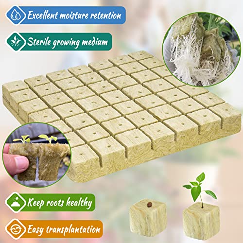 Legigo 1.5 Inch Rockwool Cubes Seed Starter Plugs for Hydroponics, 98 Plugs - color: 2 Sheet, size: 1.5" Plugs