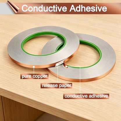1/4 Inch X 262.47Ft Double-Copper Tape Conductive Adhesive