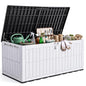 YITAHOME XXL 240 Gallon Extra Large Deck Box - color: Grayish-White & Black, size: 240 Gallon