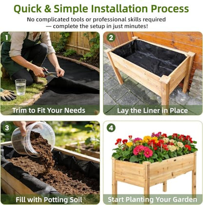 2 Pack Planter Liner, Raised Garden Bed & Planter Box Liner for Outdoor Use - size: 2 Pack 63"x114"