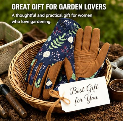 Gardening Weeding Working Gloves, Leather Garden Glove for Women
