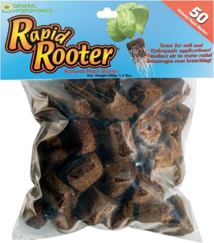 General Hydroponics GH3253 Rapid Rooter Replacement Plugs 50 Count (Pack of 12) - size: 50 Count (Pack of 12)
