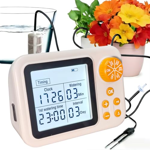 Automatic Plant Waterer Drip Irrigation Kit with Humidity Sensor, Timer, for Indoor Garden, Greenhouse, Growing Tent (1 Set (with Humidity Sensor)) - color: 1 set (with humidity sensor)